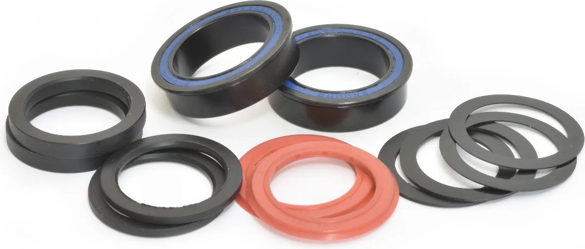 BB86 to 29MM (DUB Compatible) Kit for PressFit 86/92 Bottom Bracket with Flanged, Dual Row Black Oxide Sealed Bearings