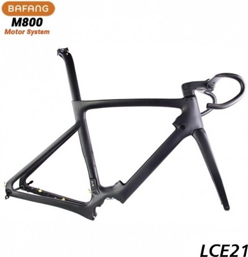 Full Carbon Road Disc Ebike Frameset With Flat Mount Brake