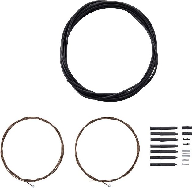 MTB SHIFTING CABLE SET (POLYMER COATING, FRONT/REAR DERAILLEUR) Black
