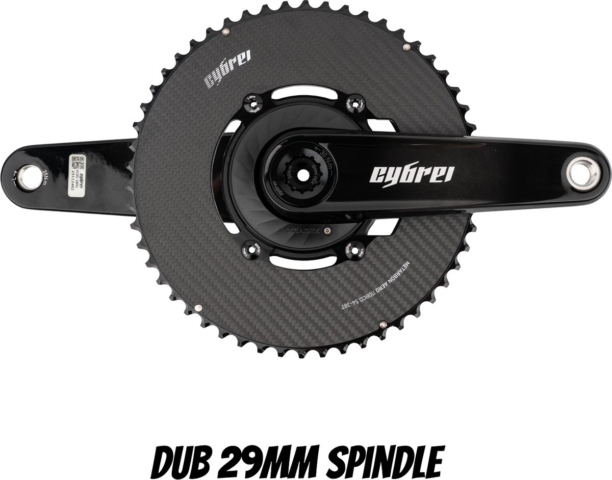 Carbon Crankset | 29mm Spindle + Power Meter Spider + METARBON Carbon Chainrings