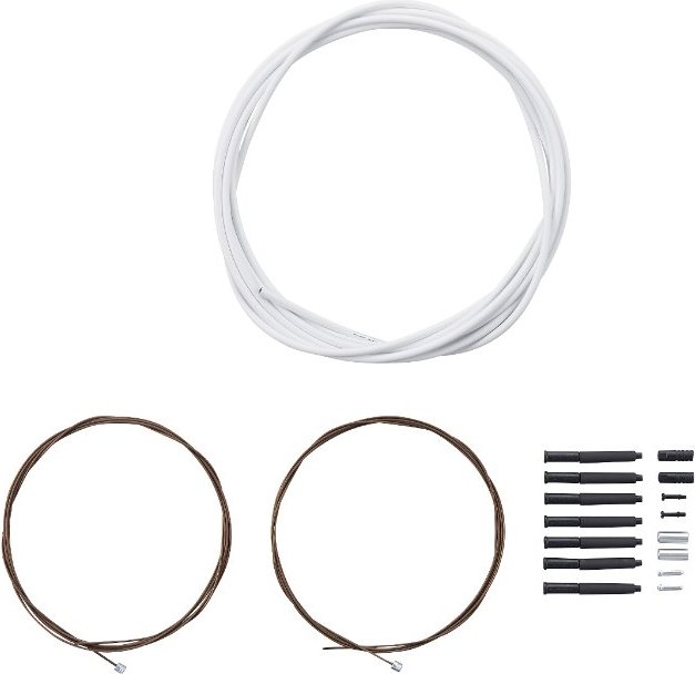 MTB SHIFTING CABLE SET (POLYMER COATING, FRONT/REAR DERAILLEUR) White