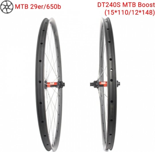 Mountain Bike Carbon Wheels With DT240S Boost Hubs