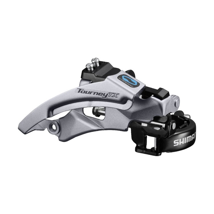 TOURNEY TX FRONT DERAILLEUR TOP SWING (CLAMP BAND MOUNT) 3X8/7s