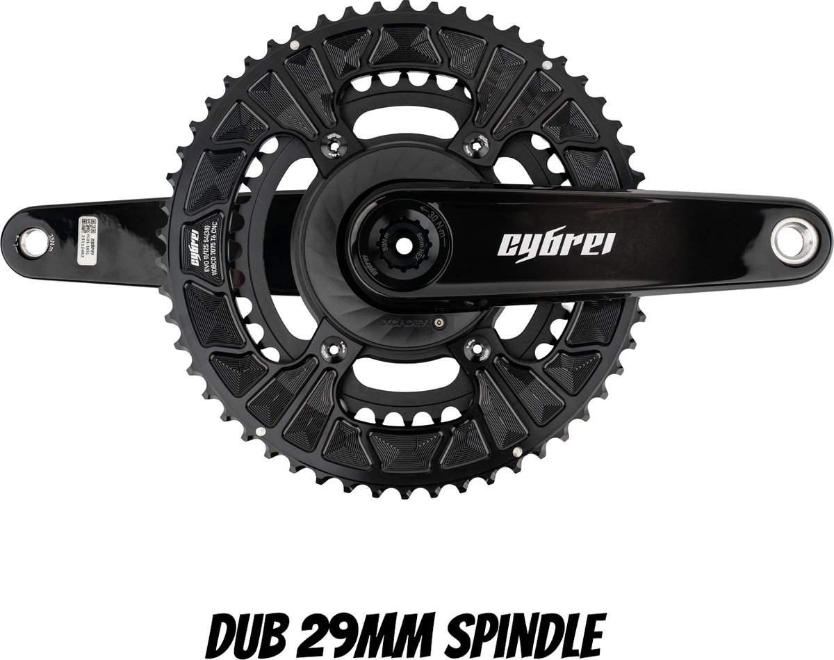 Carbon Crankset | 29mm Spindle + Power Meter Spider + EVO Alloy Chainrings