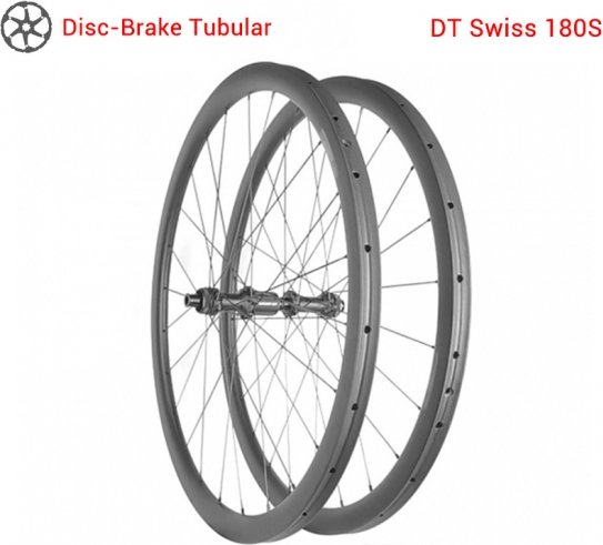 disc brake carbon road tubular wheelset with DT180 hubs