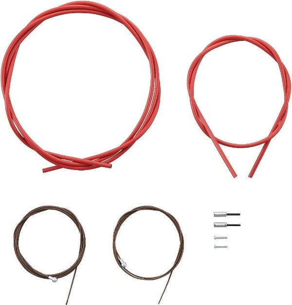 ROAD BRAKE CABLE SET (POLYMER COATING) Red