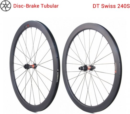 road disc tubular wheelset with DT240 center lock hubs and Sapim spoke