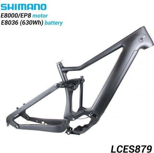 Full Suspension Carbon Electric Shimano EP800 Mid Drive 630wh Battery Ebike Frameset​
