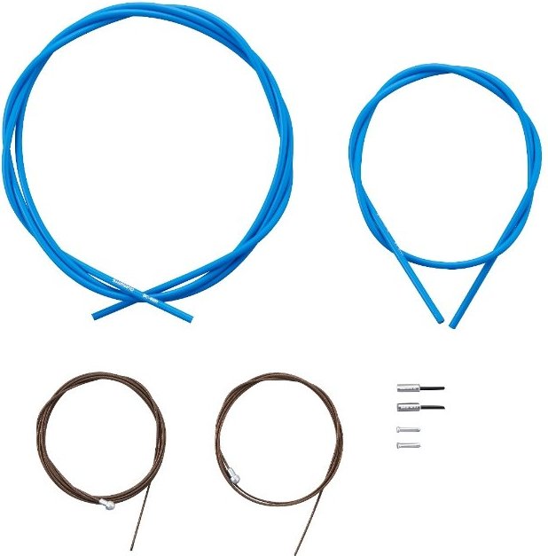 ROAD BRAKE CABLE SET (POLYMER COATING) Blue