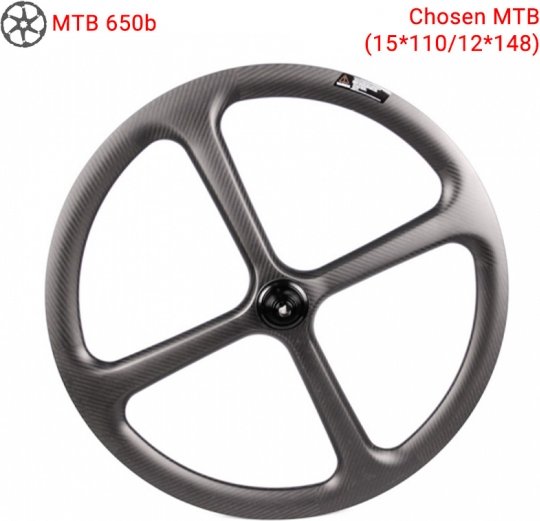 4-Spoke Carbon Wheel For 650B Mountain Bikes