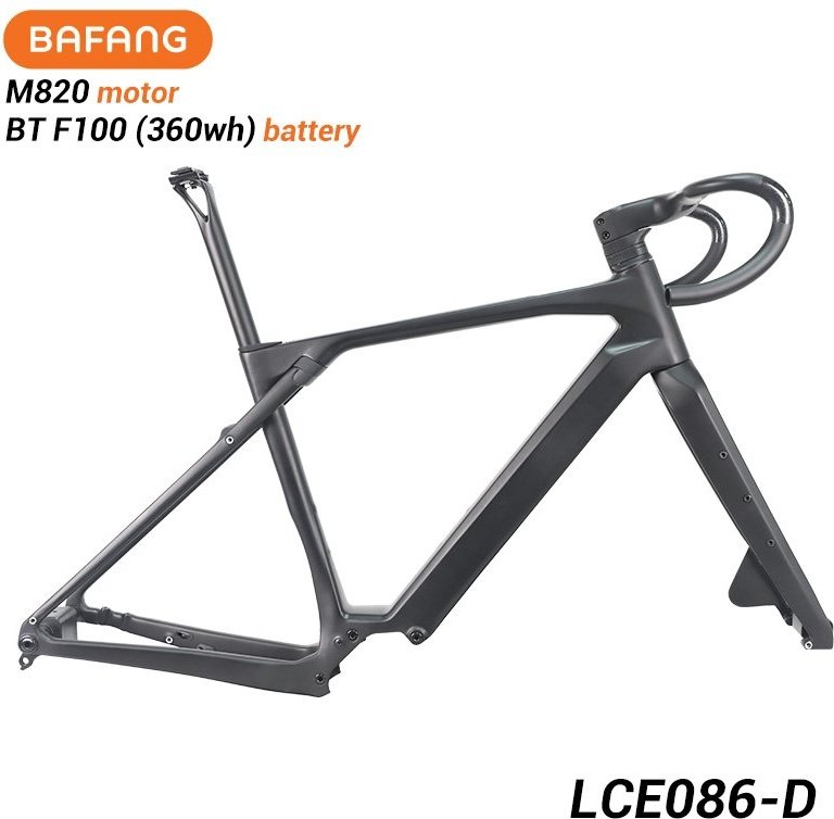 Gravel E-Bike Carbon Frame With Micro Suspension And Integrated Handlebar