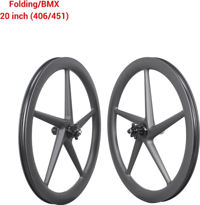 5-Spoke Carbon Wheels 20 Inch 406 And 451 Carbon Wheels For Folding And BMX Bikes